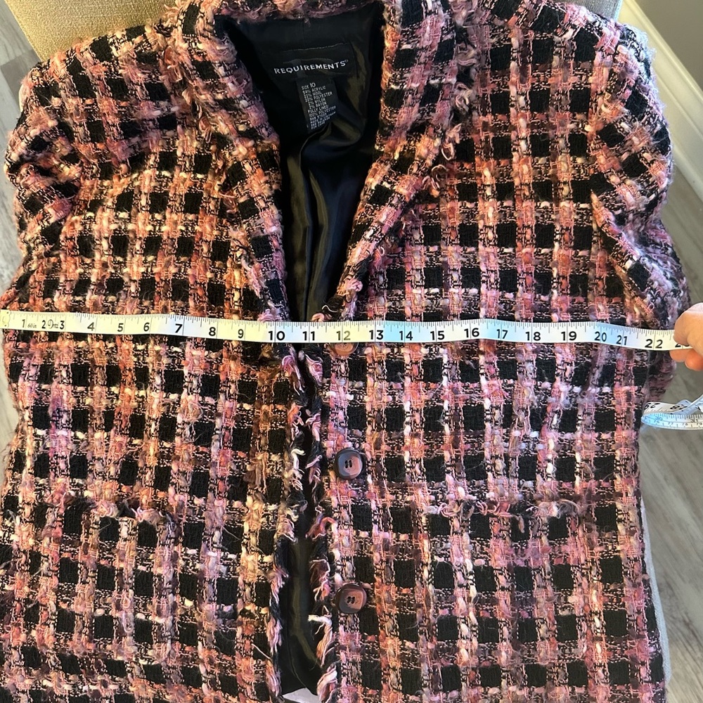 Pink and black large check tweed blazer - Picture 2 of 4